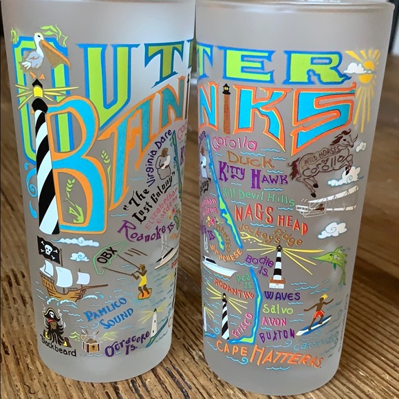 2 Catstudio whimsical Outer Banks, NC glasses - Picture 2 of 10